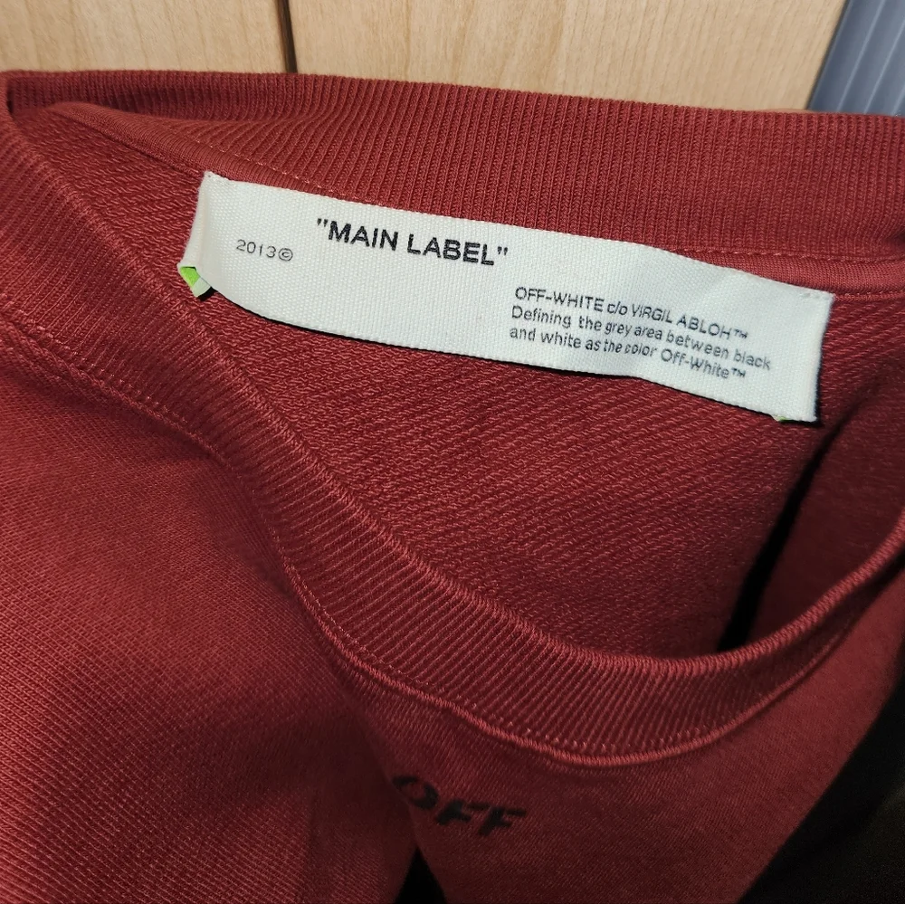 Off-White c/o Virgil Abloh 2019 Crew Neck Sweatshirt Red FLORAL - Picture 4 of 7